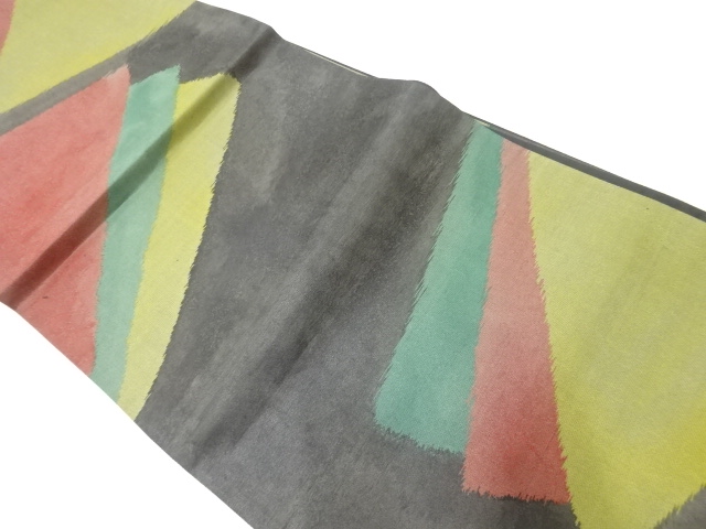 アンティーク　色紙模様織出し袋帯（材料）